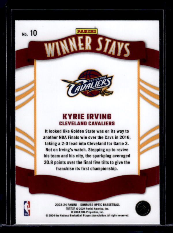 2023-24 Donruss Optic #10 Kyrie Irving Winner Stays