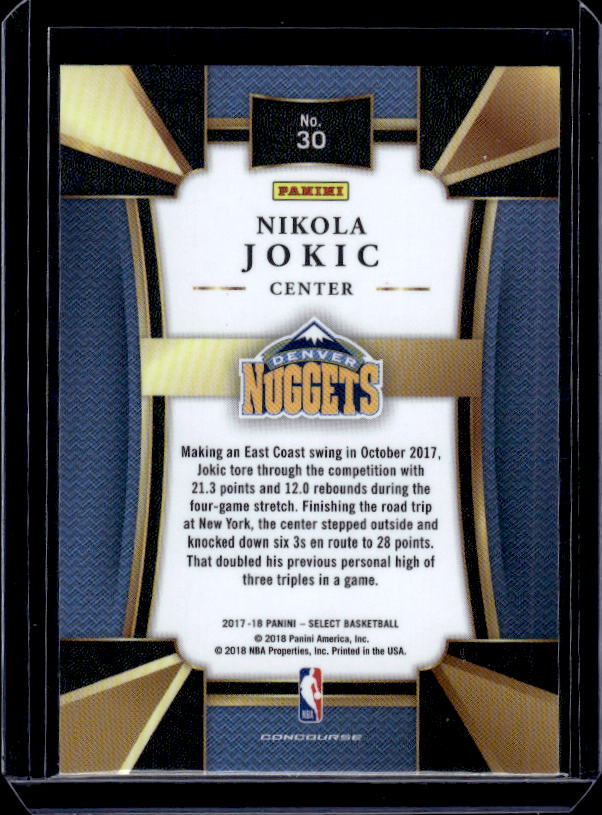 2017-18 Panini Select #30 Nikola Jokic