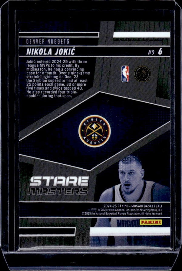 2024-25 Panini Mosaic #6 Nikola Jokic Stare Masters