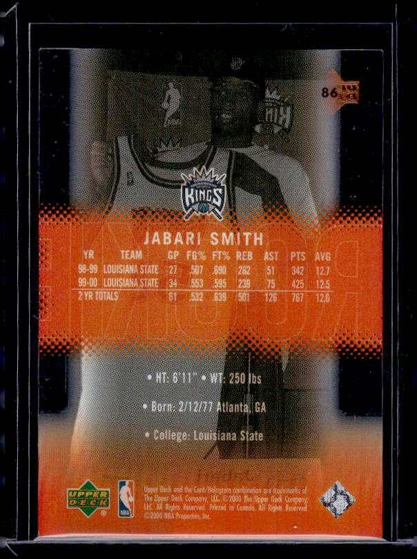 2000-01 Upper Deck Slam #86 Jabari Smith #/900