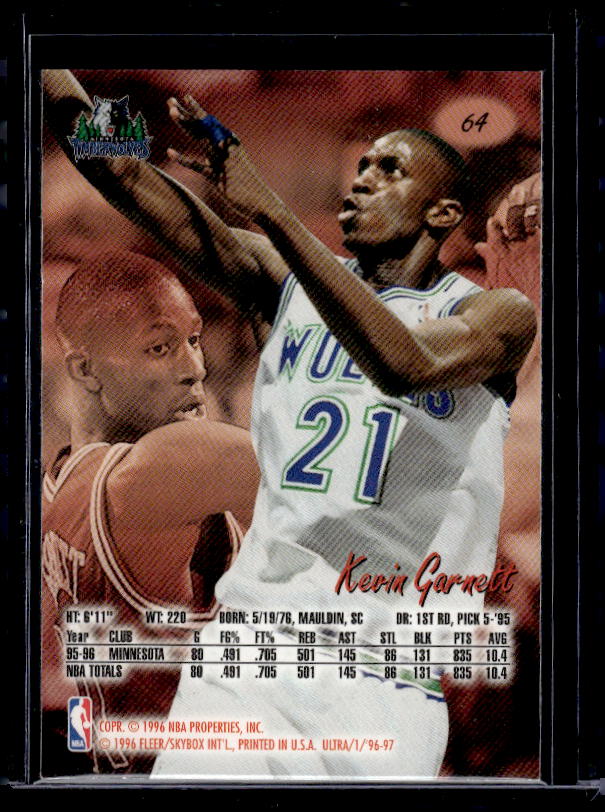 1996-97 Ultra #64 Kevin Garnett