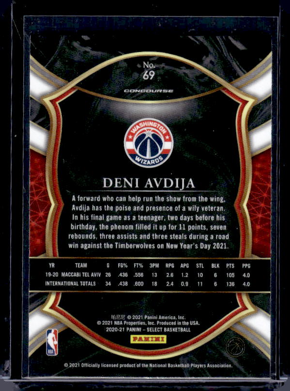 2020-21 Panini Select #69 Deni Avdija