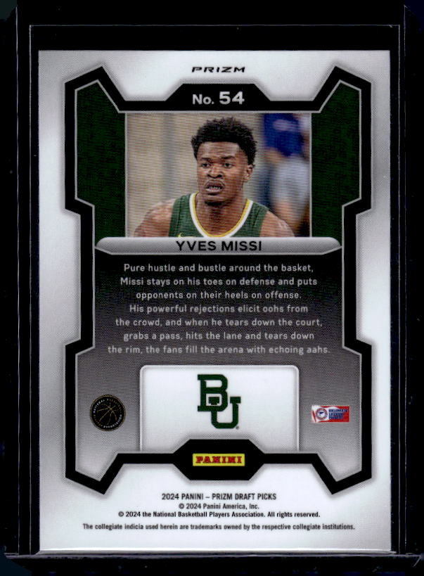2024 Panini Prizm Draft Picks #54 Yves Missi Prizms Green