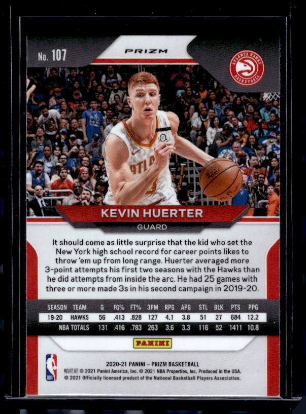 2020-21 Panini Prizm #107 Kevin Huerter Choice Blue, Yellow and Green Prizms