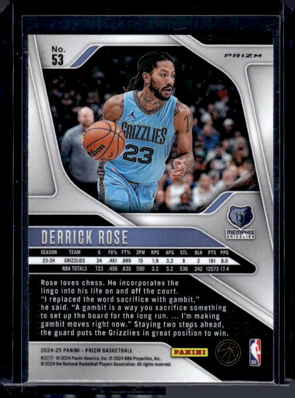 2024-25 Panini Prizm #53 Derrick Rose Prizms Fast Break