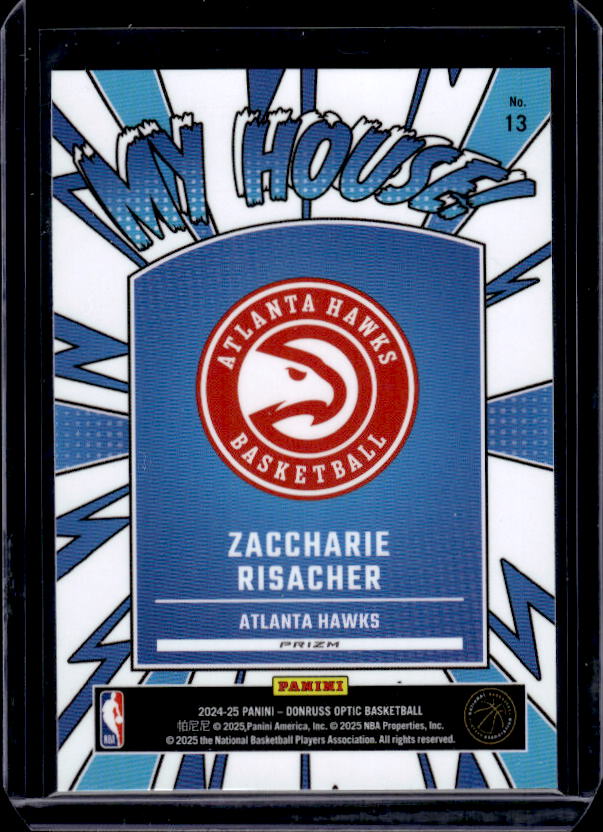 2024-25 Donruss Optic #13 Zaccharie Risacher My House Purple