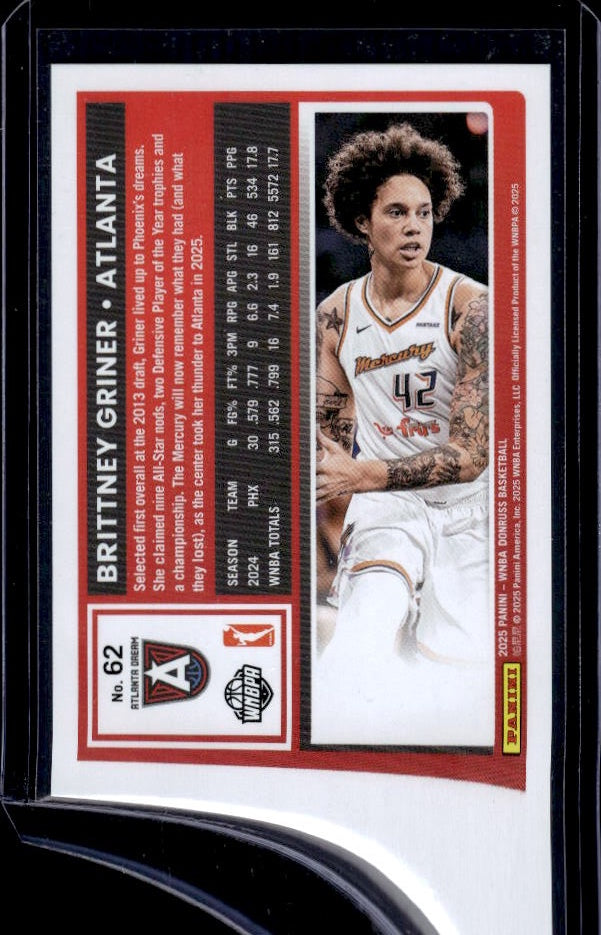 2025 Donruss WNBA #62 Brittney Griner Red Holo #/299
