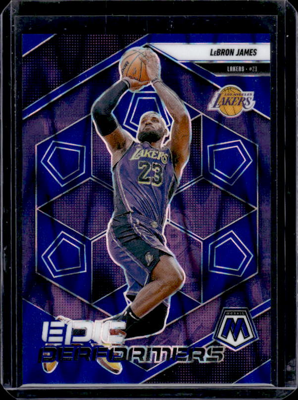 2024-25 Panini Mosaic #2 LeBron James Epic Performers Mosaic Blue Seismic #/149