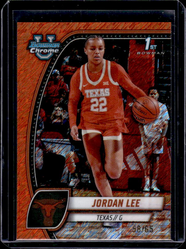 2024-25 Bowman University Chrome #34 Jordan Lee Orange Shimmer Refractor #/65