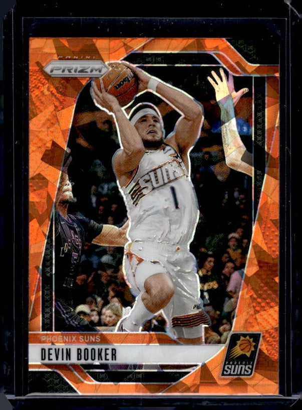 2024-25 Panini Prizm #8 Devin Booker Prizms Orange Ice