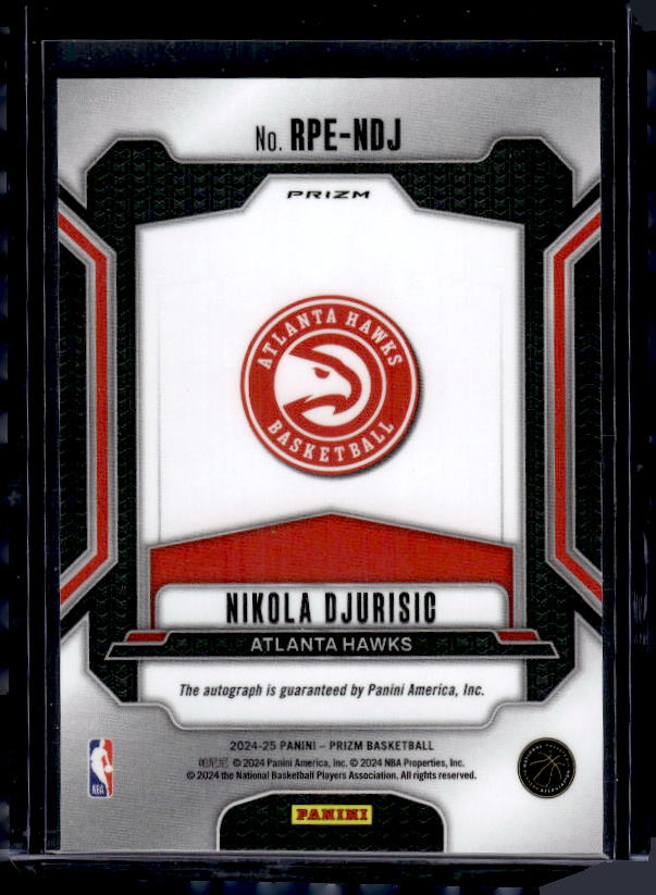 2024-25 Panini Prizm #RPE-NDJ Nikola Durisic Rookie Penmanship Prizms Silver