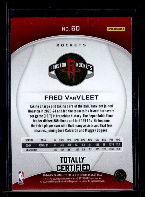 2024-25 Panini Totally Certified #60 Fred VanVleet Mirror Maroon