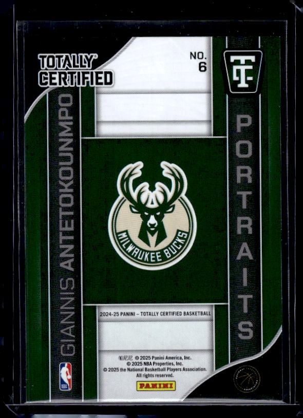 2024-25 Panini Totally Certified #6 Giannis Antetokounmpo Portraits Mirror