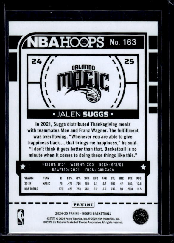 2024-25 Hoops #163 Jalen Suggs Impulse