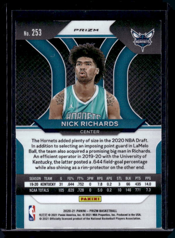 2020-21 Panini Prizm #253 Nick Richards Silver Prizms