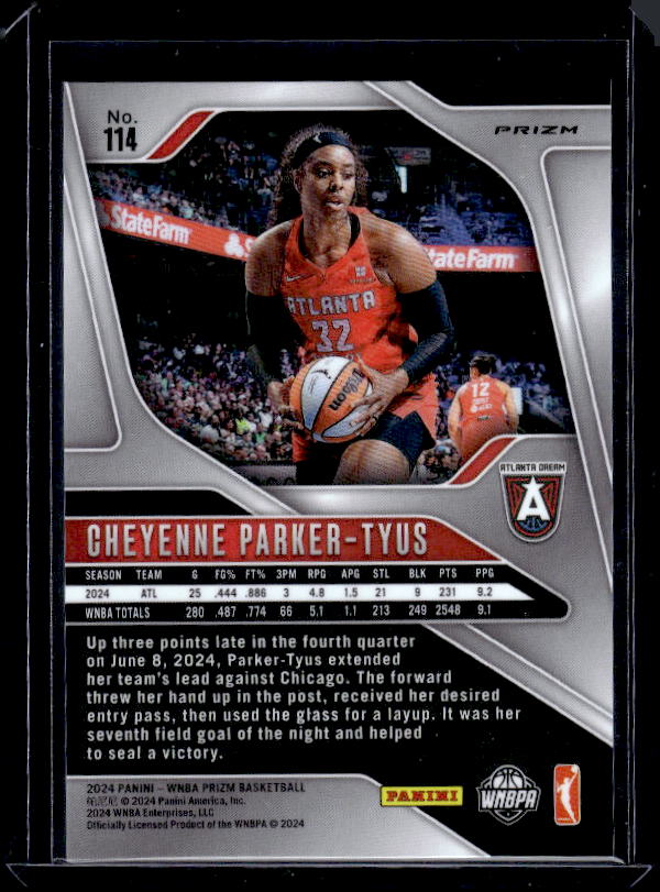 2024 Panini Prizm WNBA #114 Cheyenne Parker-Tyus Ice Orange Prizms