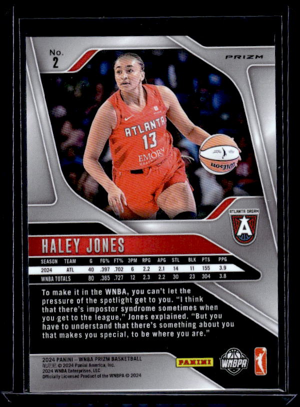 2024 Panini Prizm WNBA #2 Haley Jones Ice Orange Prizms
