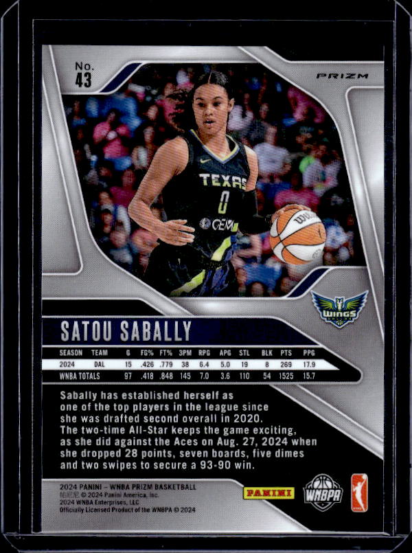 2024 Panini Prizm WNBA #43 Satou Sabally Ice Orange Prizms