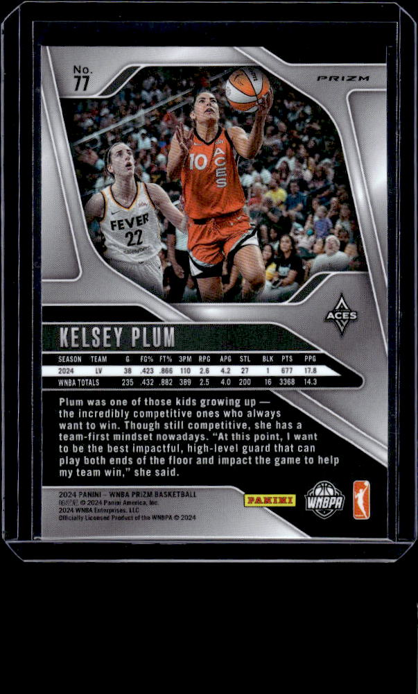2024 Panini Prizm WNBA #77 Kelsey Plum Orange Velocity Prizms
