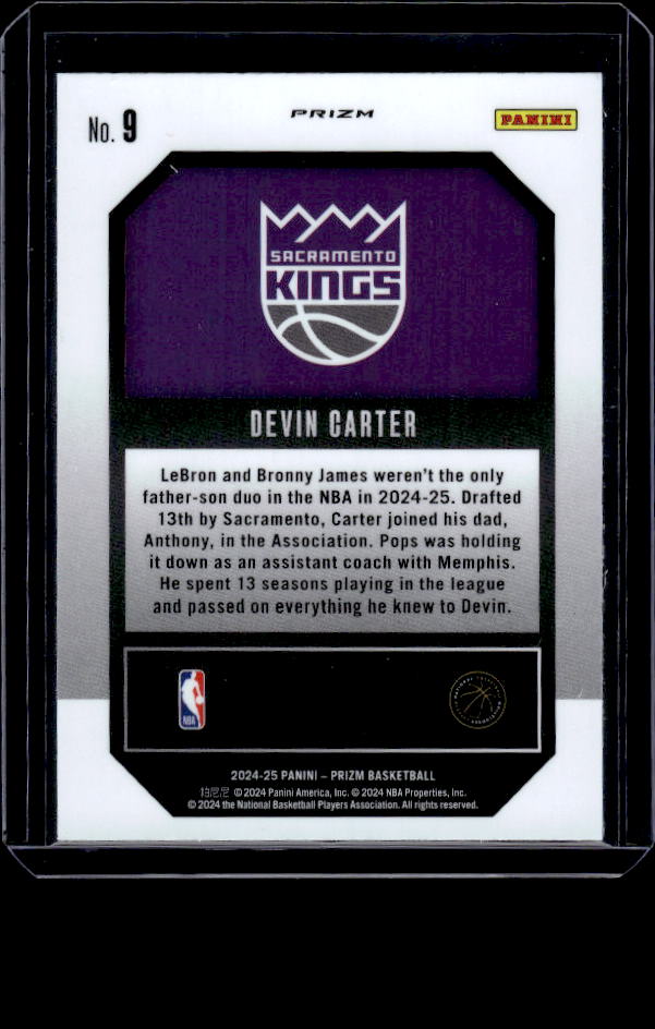 2024-25 Panini Prizm #9 Devin Carter Emergent Prizms Silver
