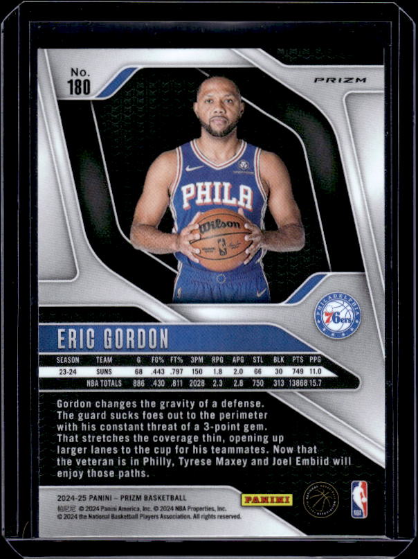 2024-25 Panini Prizm #180 Eric Gordon Prizms Orange Ice