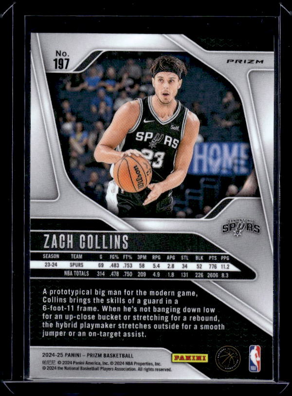 2024-25 Panini Prizm #197 Zach Collins Prizms Green
