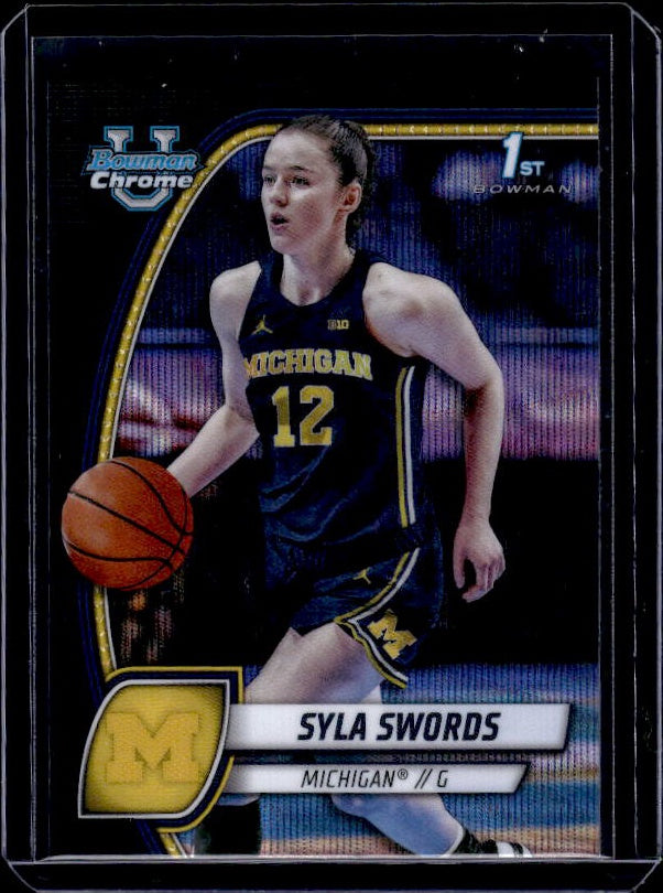 2024-25 Bowman University Chrome #65 Syla Swords Black Wave Refractor