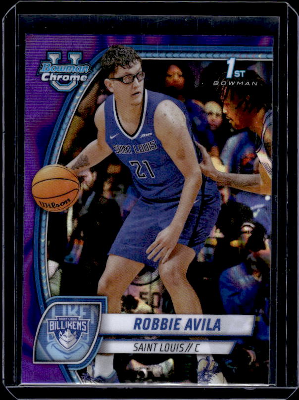 2024-25 Bowman University Chrome #61 Robbie Avila Purple Lava Refractor