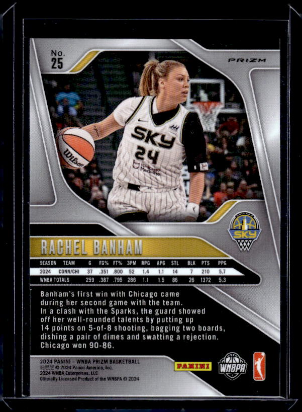 2024 Panini Prizm WNBA #25 Rachel Banham Ice Orange Prizms