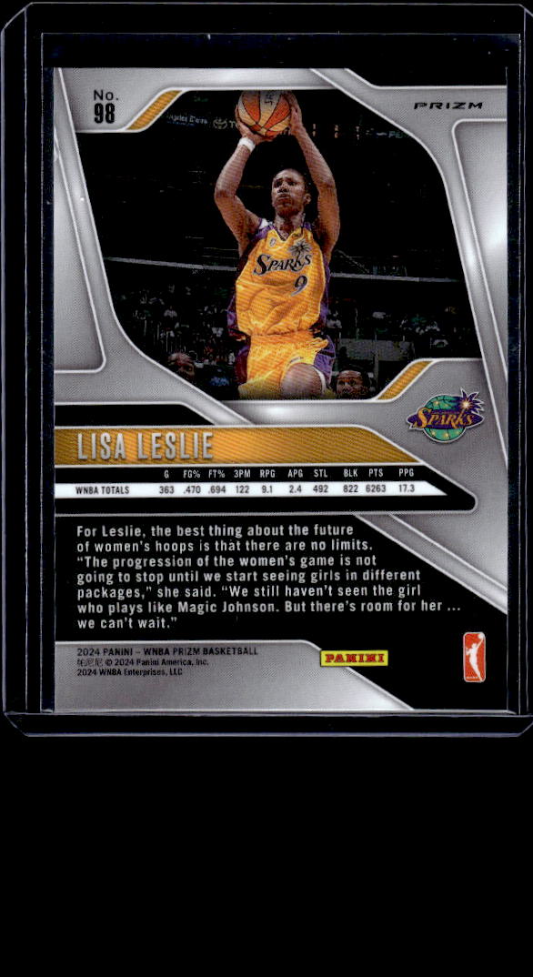 2024 Panini Prizm WNBA #98 Lisa Leslie Ice Orange Prizms