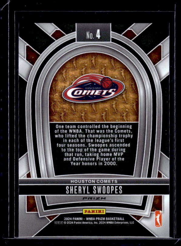 2024 Panini Prizm WNBA #4 Sheryl Swoopes Pioneers Prizms Green