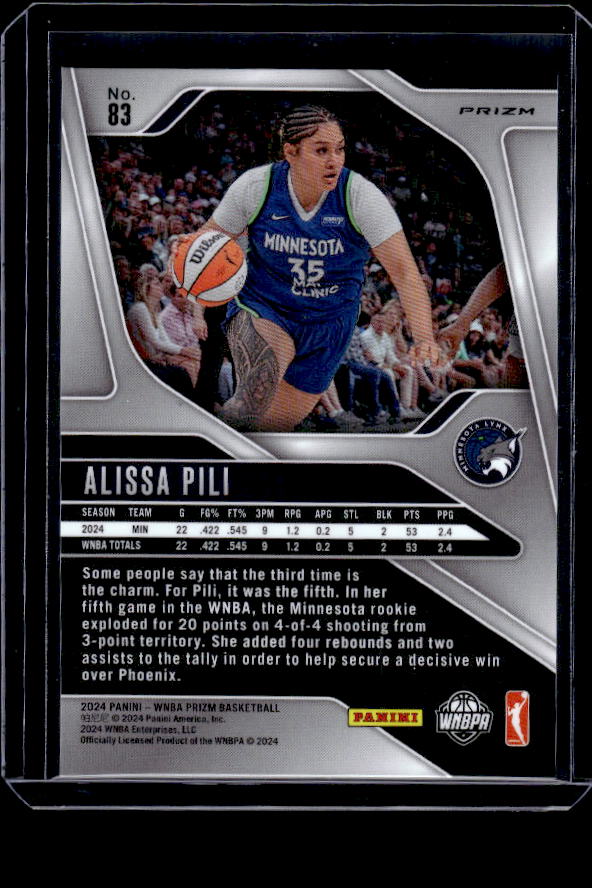 2024 Panini Prizm WNBA #83 Alissa Pili Green Prizms