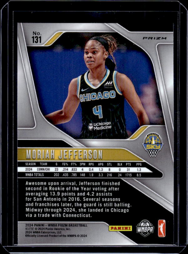 2024 Panini Prizm WNBA #131 Moriah Jefferson Green Prizms