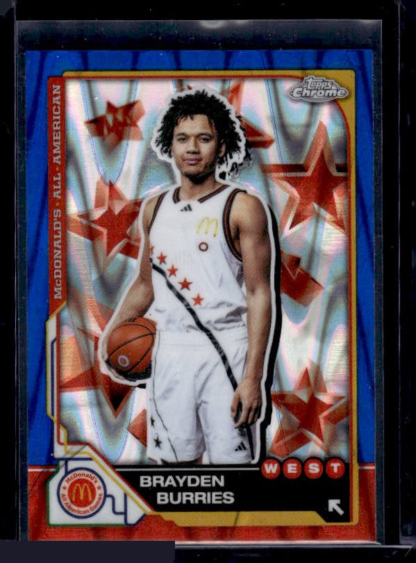 2025 Topps Chrome McDonald's All American #8 Brayden Burries Blue RayWave