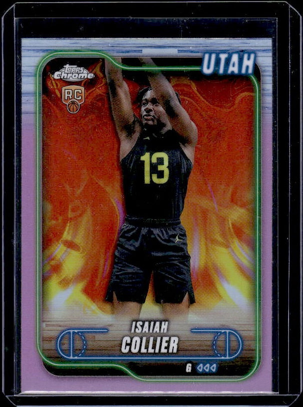2024-25 Topps Chrome #112 Isaiah Collier Pink Refractor