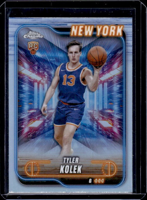 2024-25 Topps Chrome #167 Tyler Kolek Blue Basketball Refractor
