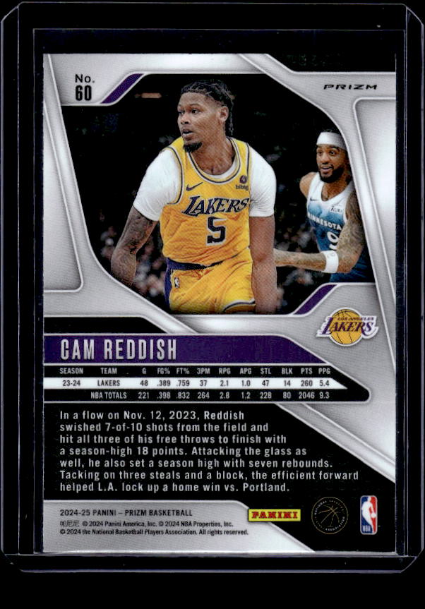 2024-25 Panini Prizm #60 Cam Reddish Prizms Green