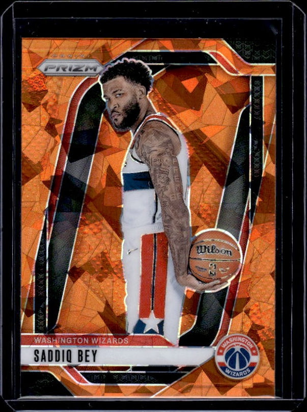 2024-25 Panini Prizm #44 Saddiq Bey Prizms Orange Ice