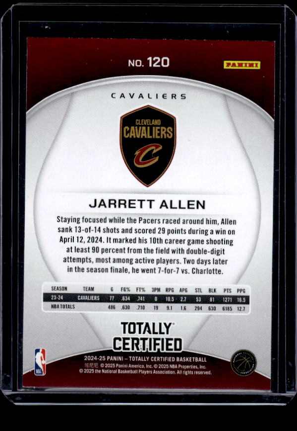 2024-25 Panini Totally Certified #120 Jarrett Allen