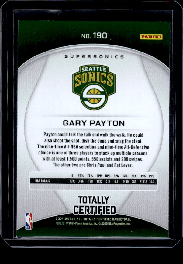 2024-25 Panini Totally Certified #190 Gary Payton Mirror Bronze