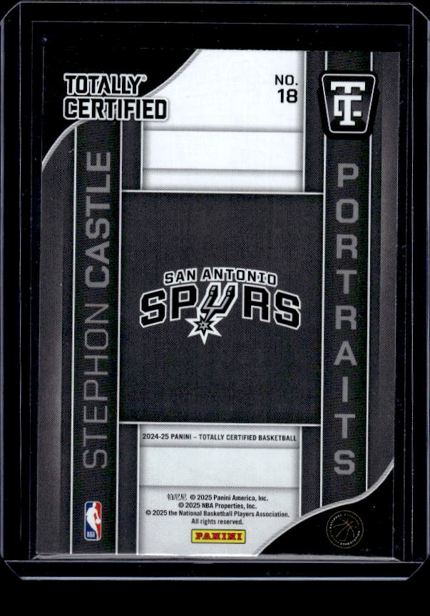 2024-25 Panini Totally Certified #18 Stephon Castle Portraits Mirror
