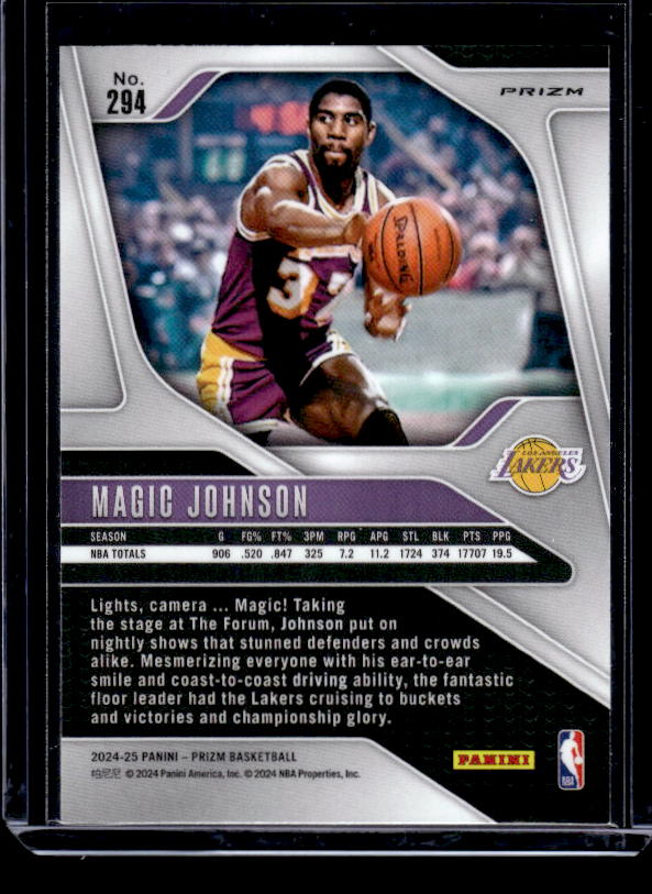 2024-25 Panini Prizm #294 Magic Johnson Prizms Orange Ice