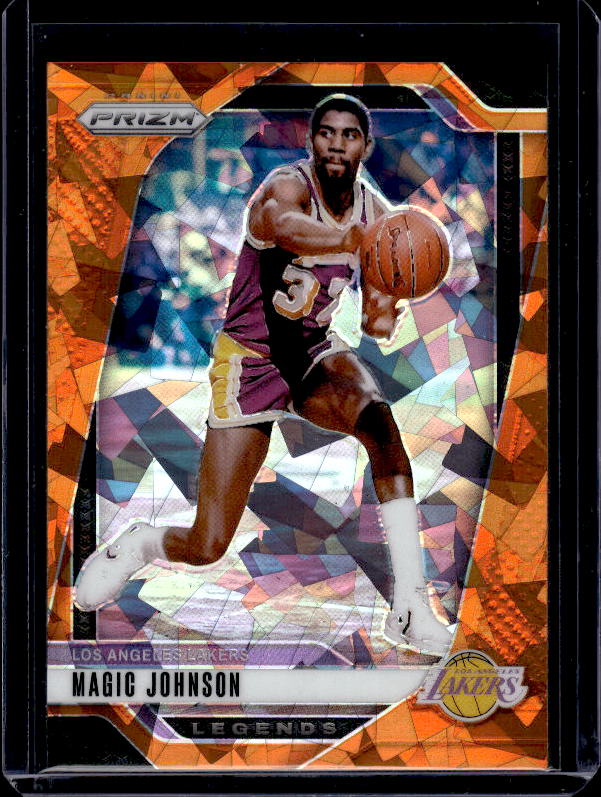 2024-25 Panini Prizm #294 Magic Johnson Prizms Orange Ice