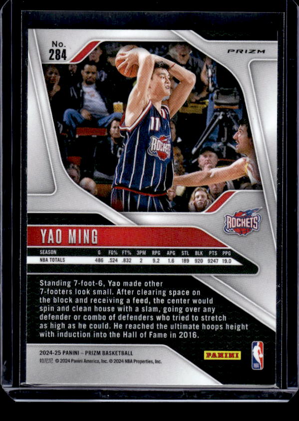 2024-25 Panini Prizm #284 Yao Ming Prizms Orange Ice