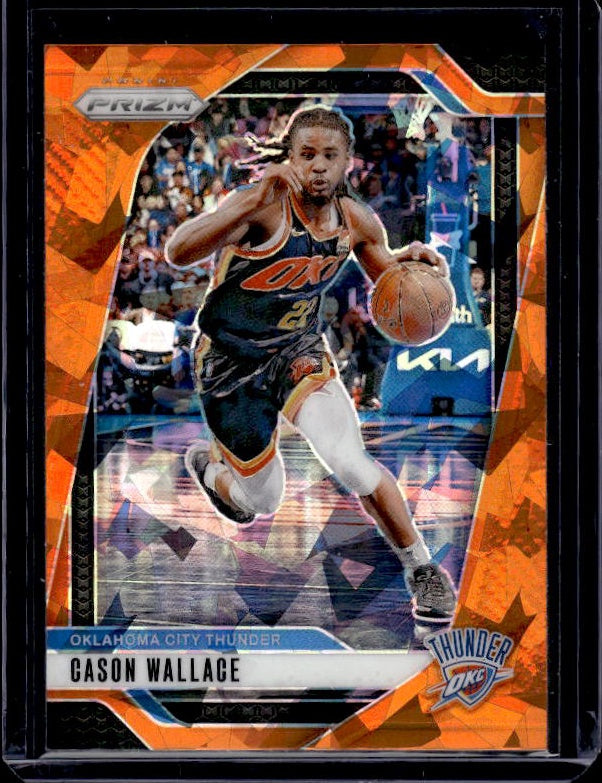 2024-25 Panini Prizm #212 Cason Wallace Prizms Orange Ice