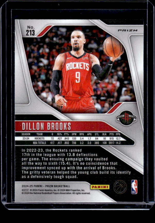 2024-25 Panini Prizm #213 Dillon Brooks Prizms Orange Ice