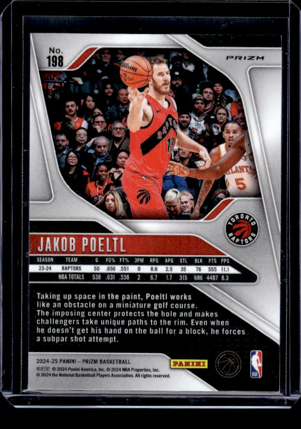 2024-25 Panini Prizm #198 Jakob Poeltl Prizms Silver