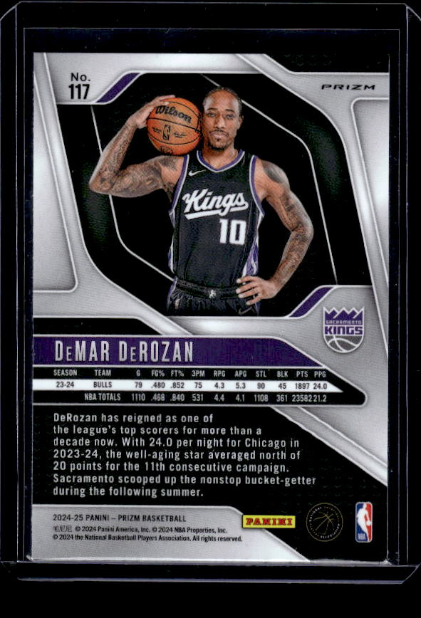 2024-25 Panini Prizm #117 DeMar DeRozan Prizms Green