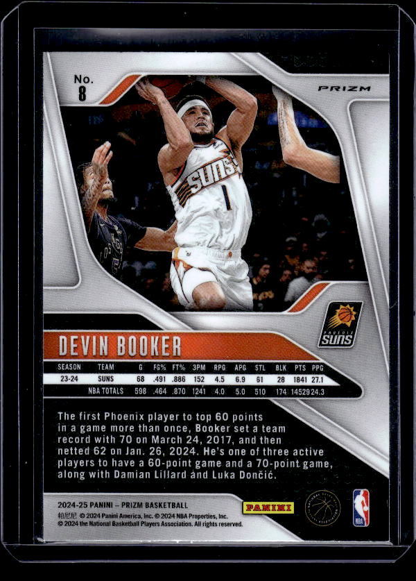 2024-25 Panini Prizm #8 Devin Booker Prizms Green