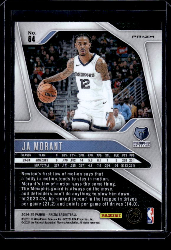 2024-25 Panini Prizm #64 Ja Morant Prizms Green